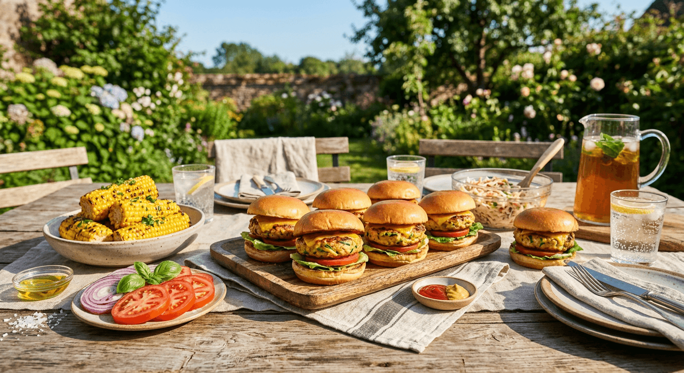 Easy Summer Zucchini & Chicken Mini Burgers