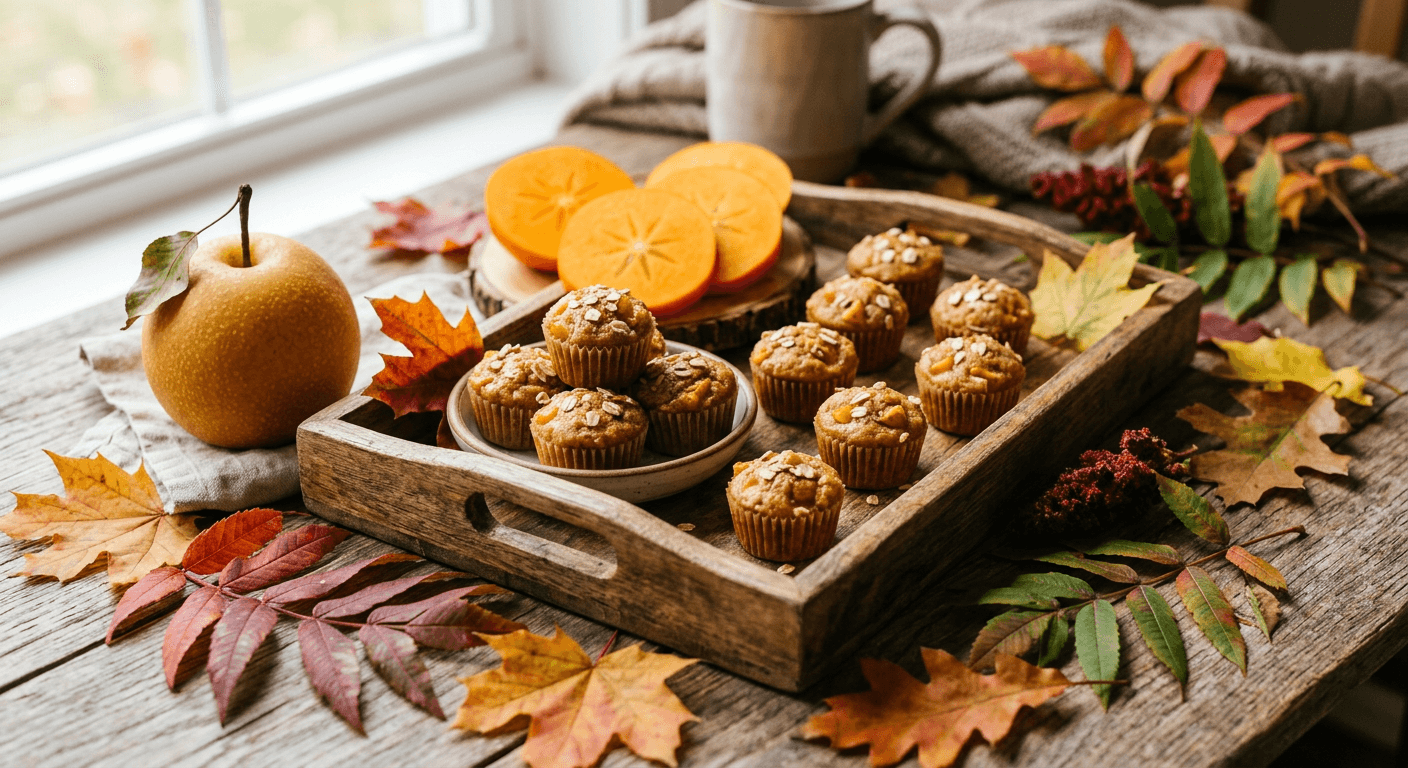 Little Fox's Autumn Pear & Persimmon Bites