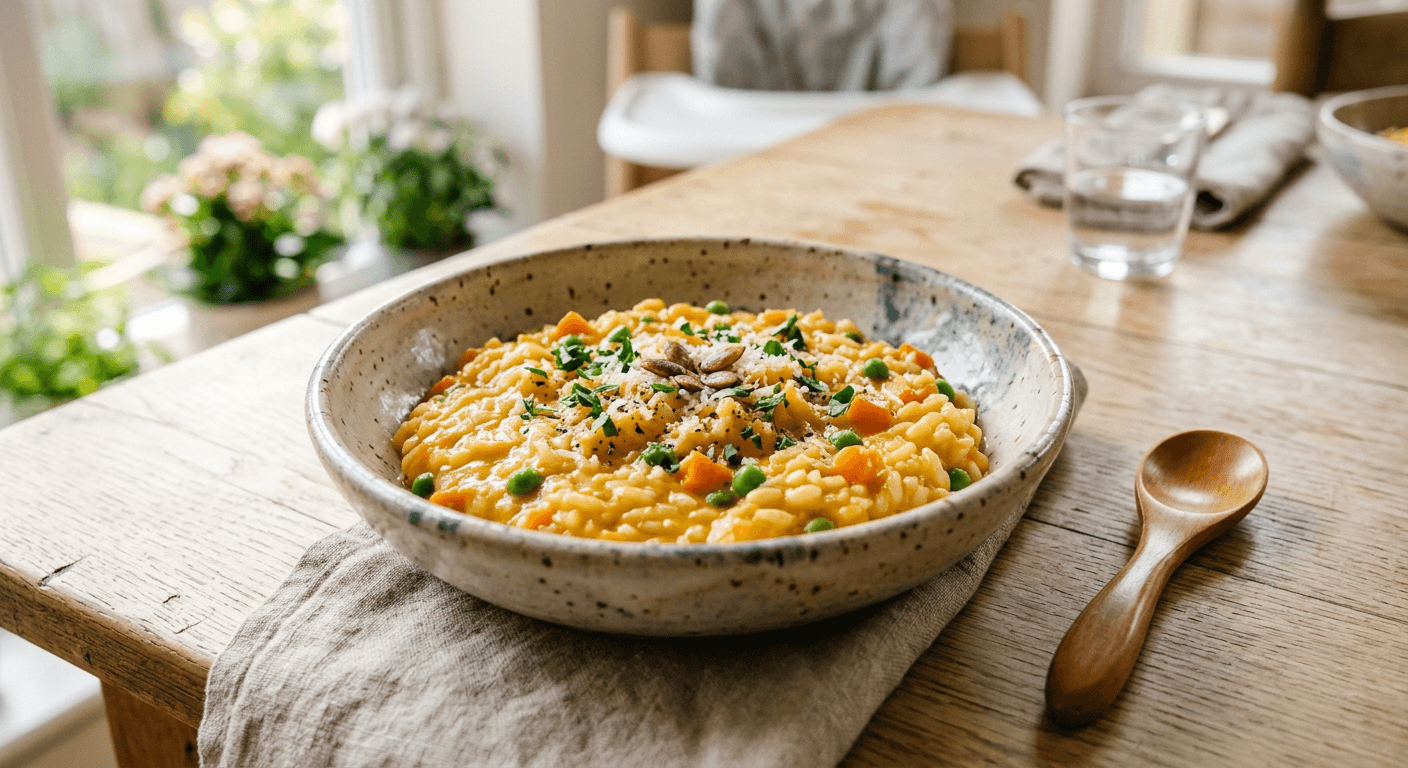 Creamy Spring Pumpkin Veggie Risotto