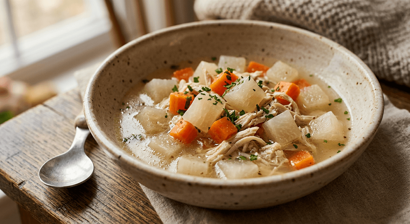 Warm Tummy Soft Braised Daikon & Chicken
