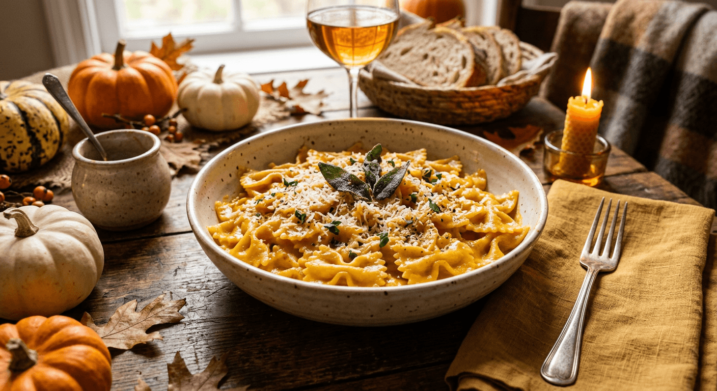 Creamy Autumn Pumpkin Bow-Tie Pasta